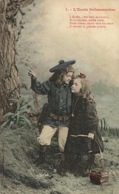 Two Children Playing Truant by French Photographer